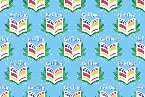 Book illuistration seamless pattern background Stock Illustration