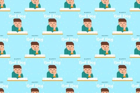 Book illuistration seamless pattern background 스톡 일러스트