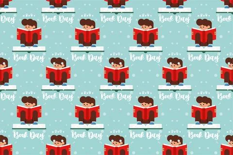 Book illuistration seamless pattern background イラスト素材