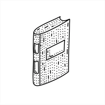 Book image in doodle style. Isolated on white vector illustration. Stock Illustration