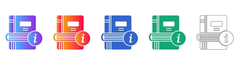 Book Information Reference Icons Stock Illustration