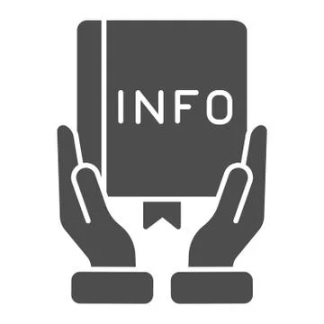 Book with infornation solid icon. Info book vector illustration isolated on 스톡 일러스트