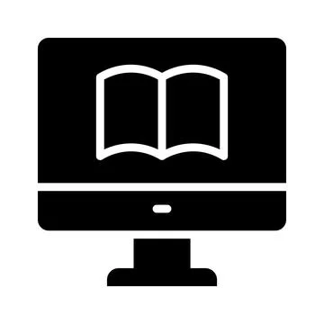Book inside computer showing concept icon of online learning, online book Stock Illustration