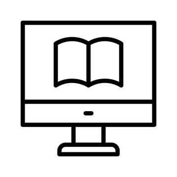Book inside computer showing concept icon of online learning, online book Stock Illustration