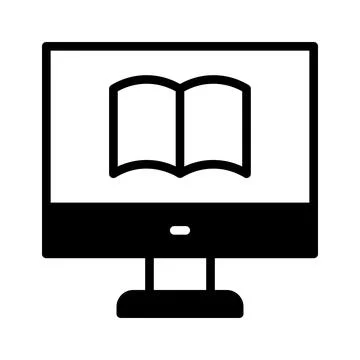 Book inside computer showing concept icon of online learning, online book Stock Illustration