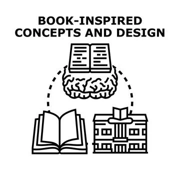 Book inspiring educational concepts and creative design Stock Illustration