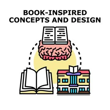 Book inspiring educational concepts and creative design Stock Illustration