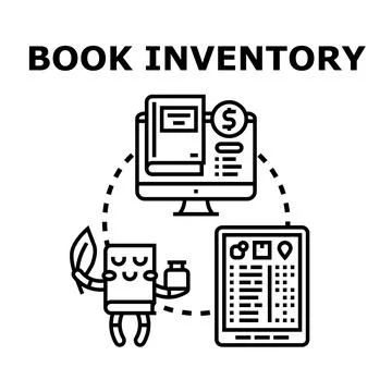 Book inventory management and digital publishing concept Stock Illustration