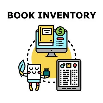 Book inventory management and digital publishing concept Stock Illustration