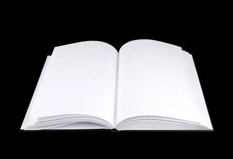 Book Isolated An open book with empty pages isolated on black Copyright: x... Stock Photos