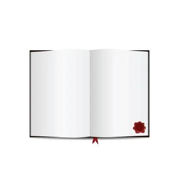Book isolated on white with sample text Stock Illustration