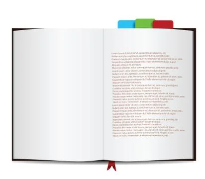 Book isolated on white with sample text Stock Illustration