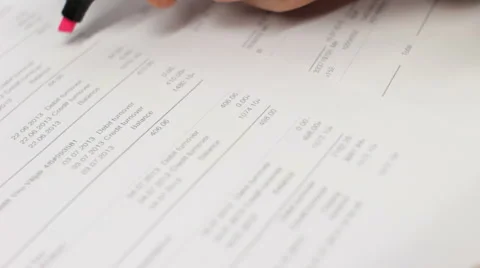 Book keeper working with papers. Stock Footage 47094971