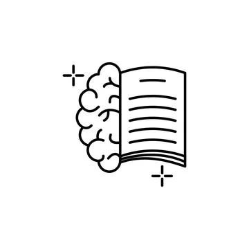 Book knowledge brain icon. Element of brain concept Stock Illustration
