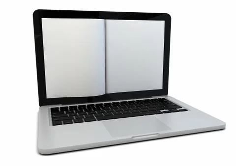 Book on a laptop Stock Illustration