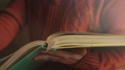 The book is a large size in a human hand Video stock 70979262