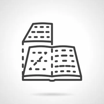 Book layout black line vector icon Stock Illustration