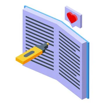 Book learning icon isometric vector. Case research Stockillustratie