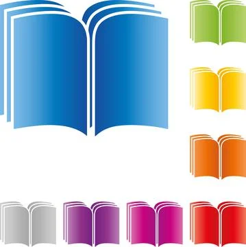 Book, library, data, icon, logo Stock Illustration