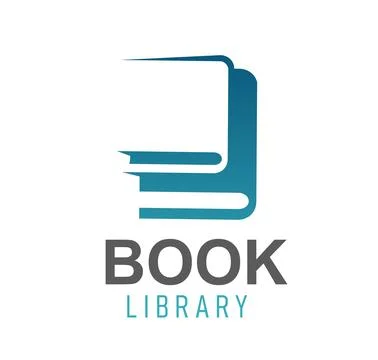 Book library, education or store icon emblem Stock Illustration