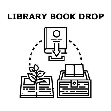 Book library return drop service concept Stock Illustration