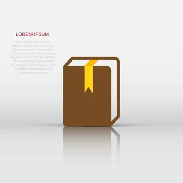 Book library vector icon in flat style. Education symbol illustration on wh.. Stock Illustration