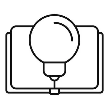 Book with light bulb generating new idea knowledge Stock Illustration