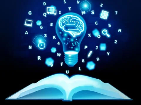 Book light bulb Foto stock
