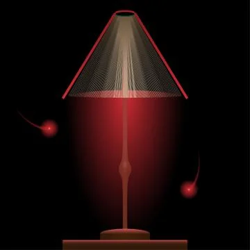 Book light, red book with glow, red firefly Stock Illustration
