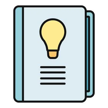 Book with lightbulb icon representing idea and knowledge 스톡 일러스트