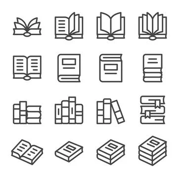Book line icon set イラスト素材