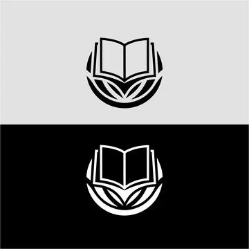 Book logo design vector graphic template for education library and learning Stock Illustration