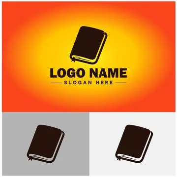 Book logo icon vector for bookstore book company publisher encyclopedia lib.. Illustrazione stock