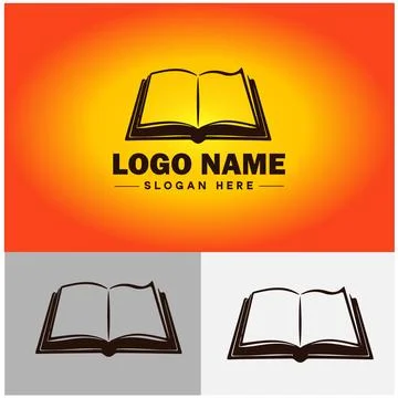 Book logo icon vector for bookstore book company publisher encyclopedia lib.. Stock Illustration