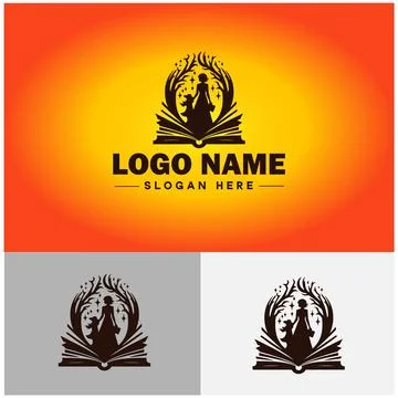 Book logo icon vector for bookstore book company publisher encyclopedia lib.. Illustrazione stock