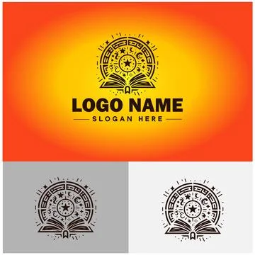 Book logo icon vector for bookstore book company publisher encyclopedia lib.. Stock Illustration