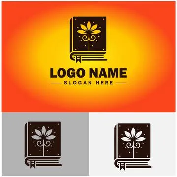 Book logo icon vector for bookstore book company publisher encyclopedia lib.. Stock Illustration
