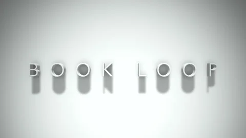 Book loop 3D title animation with shadows on a white background Stock Footage 297666827