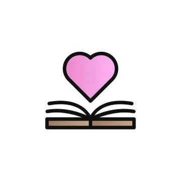 Book, love color gradient vector icon Stock Illustration