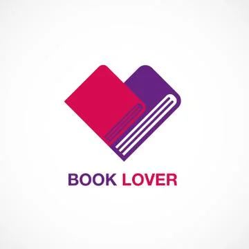 Book lover, icon, flat design, logo, vector Stock Illustration