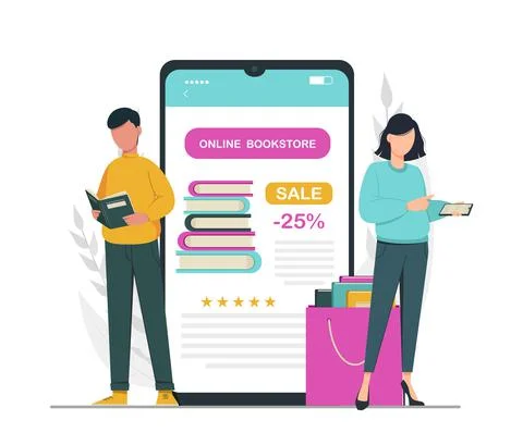 Book lover, reading, library concept Illustrazione stock