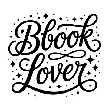 Book Lover Typography Design Elegant Script Quote Reading T Shirt Print Illustrazione stock