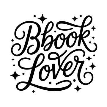 Book Lover Typography Design Elegant Script Quote Reading T Shirt Print Illustrazione stock