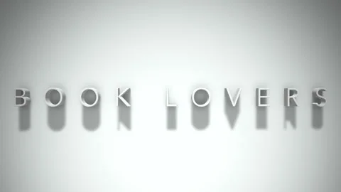 Book lovers 3D title animation with shadows on a white background Stock Footage 296905332