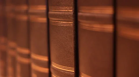 Book with a luxurious leather binding Stock Footage 24919319