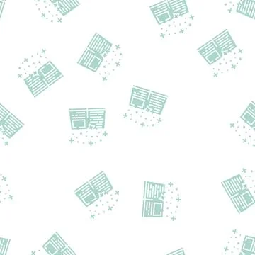 Book magic glyph seamless pattern Stock Illustration