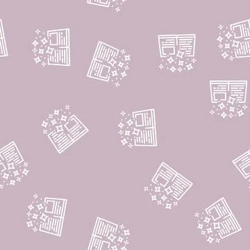 Book magic line seamless pattern Stock Illustration