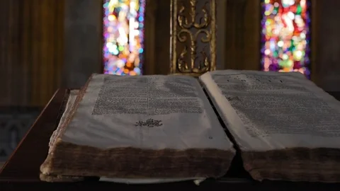 Book of Magic spells cinematic shot Stock Footage 79923919
