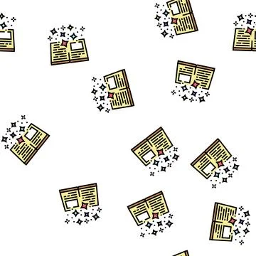 Book magic vector seamless pattern Stock Illustration