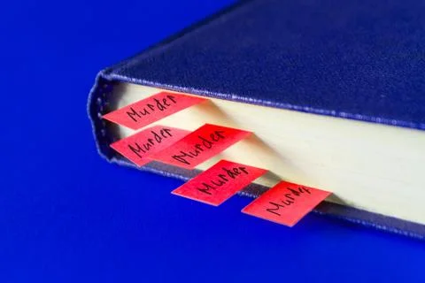 Book with many bookmarks Stock Photos